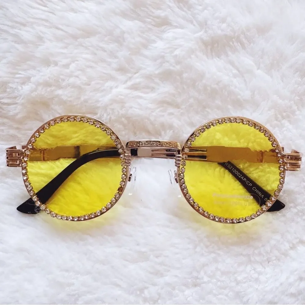 Kate Clear Yellow Round Sunglasses
